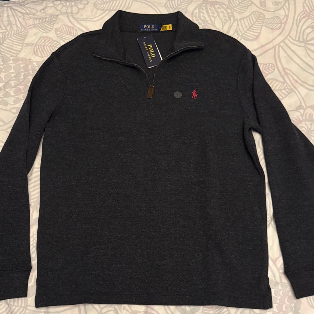 Polo by Ralph Lauren Men's Charcoal Quarter-Zip Sweatshirt